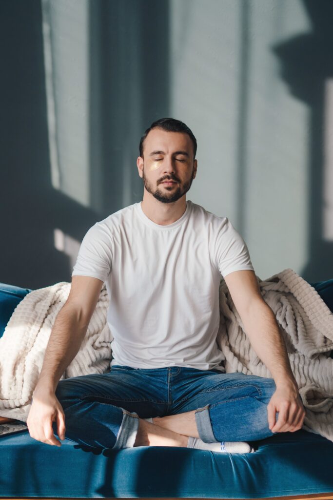 Man meditating as part of our holistic eating disorder treatment program